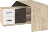Pax 120L sarok íróasztal kombináció balos - Endgrain tölgy - Fehér - Granada barna