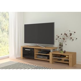 Orion TV-állvány 1 ajtó - Artisan tölgy - Beton fekete