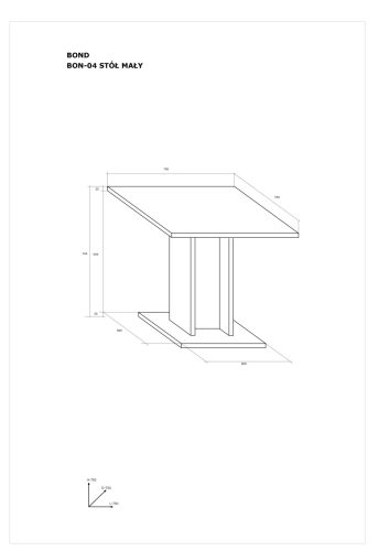 Bond asztal kicsi - Tobacco tölgy