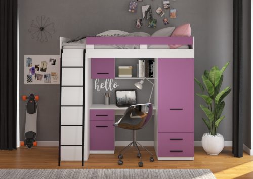 Level galériaágy balos - Fehér - Levendula