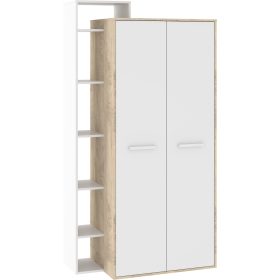   Rio gardróbszekrény 2 ajtó balos - Endgrain tölgy - Fehér