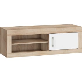   Verin TV-állvány 1 ajtó - Világos Sonoma tölgy - Fényes fehér