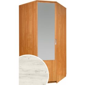   SZN sarok gardróbszekrény 1 ajtó tükörrel - Fehér tölgy