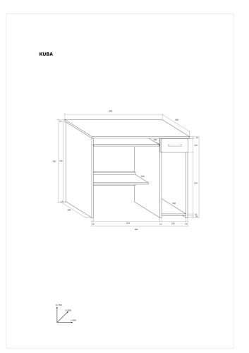 Kuba számítógépasztal - Wallis szilva