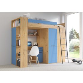 Verana galériaágy jobbos - Artisan tölgy - Kék