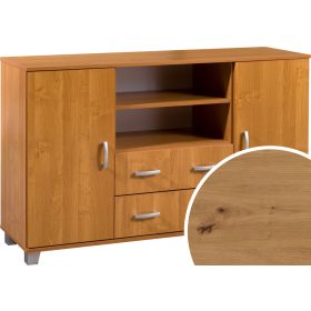   Komód 2 ajtó 2 fiók nyitott polc KN-1442S2DW6 - Artisan tölgy