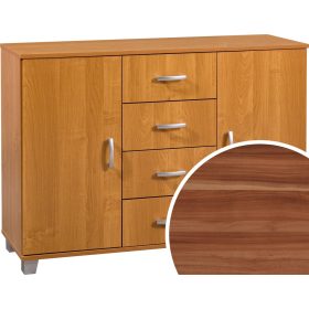 Komód 2 ajtó 4 fiók KN-1244S2D - Wallis szilva