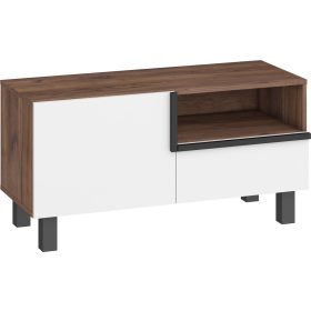 Lars TV-állvány 1 ajtó 1 fiók - Tobacco tölgy - Fehér