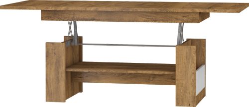 Maximus emelhető és kihúzható dohányzóasztal - Burgundy tölgy - Fényes fehér