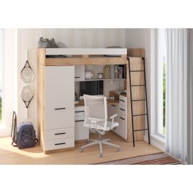 Smyk galériaágy jobbos - Világos Sonoma tölgy - Fehér