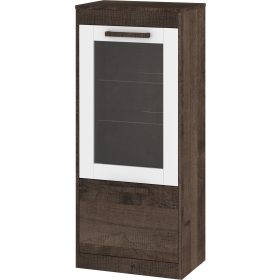   Maximus könyvespolc 1 ajtó 1 üveges ajtó - Grange tölgy - Fényes fehér