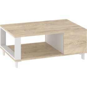 Vegas dohányzóasztal - Endgrain tölgy - Fehér