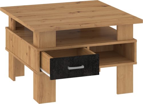 Gamma dohányzóasztal - Artisan tölgy - Beton fekete