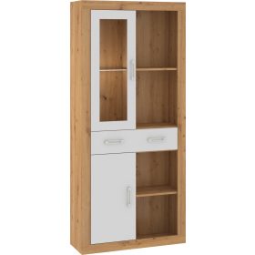   Verin könyvespolc 1DSWO 2 ajtó 1 fiók - Artisan tölgy - Fehér