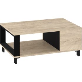 Vegas dohányzóasztal - Endgrain tölgy - Fekete