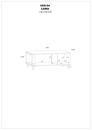 Vegas dohányzóasztal - Endgrain tölgy - Fekete