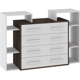 Rio komód 4 fiók - Grange tölgy - Fehér