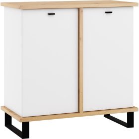 Cross komód 2 ajtó - Artisan tölgy - Fehér