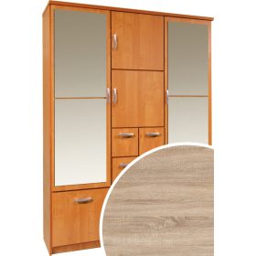   Barcelona 150 Z előszoba szekrény tükörrel - Világos Sonoma tölgy