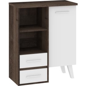 Nordis könyvespolc 1 ajtó 2 fiók - Grange tölgy - Fehér