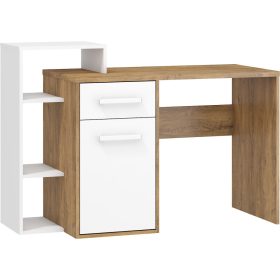   Rio íróasztal 1 ajtó 1 fiók balos - Burgundy tölgy - Fehér