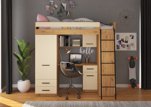 Level galériaágy jobbos - Artisan tölgy - Krém