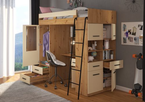 Level galériaágy jobbos - Artisan tölgy - Krém