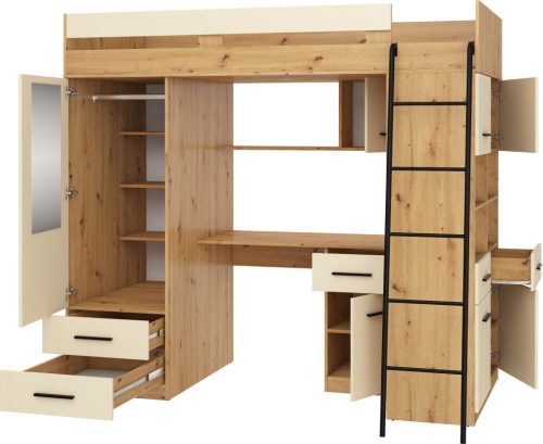 Level galériaágy jobbos - Artisan tölgy - Krém