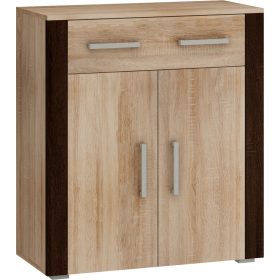   Notti komód 2 ajtó 1 fiók - Világos Sonoma tölgy - Világos Sonoma tölgy - Sötét Sonoma tölgy