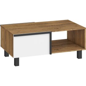 Lars dohányzóasztal 2 ajtó - Burgundy tölgy - Fehér