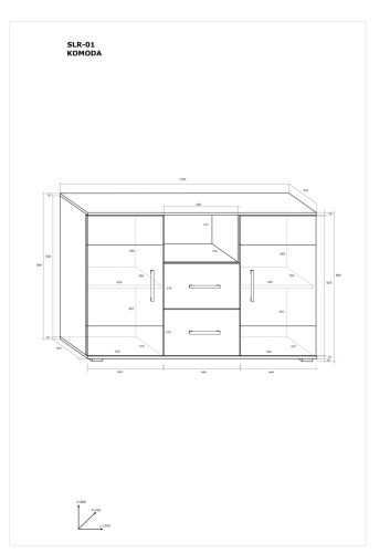 Solar komód 2 ajtó 2 fiók - Endgrain tölgy