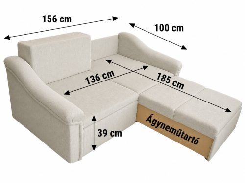 Oregon ágyneműtartós dupla fotelágy karfával 140 cm - Sötétszürke