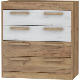 Maximus komód 4 fiók - Arany tölgy - Fehér tölgy