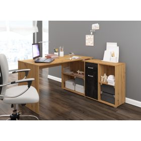   Beat P íróasztal kombináció jobbos - Artisan tölgy - Beton fekete