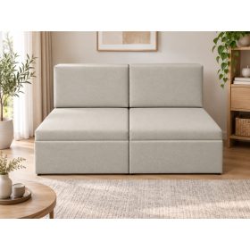Oregon ágyneműtartós dupla fotelágy 140 cm - Natúr