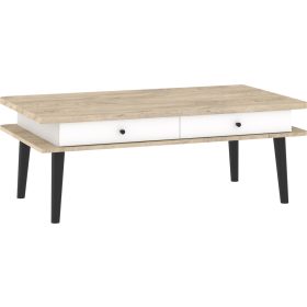   Dolce dohányzóasztal 4 fiók téglalap alakú - Endgrain tölgy - Fényes fehér