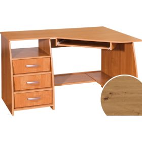   Sevilla sarok számítógépasztal 3 fiók balos - Artisan tölgy