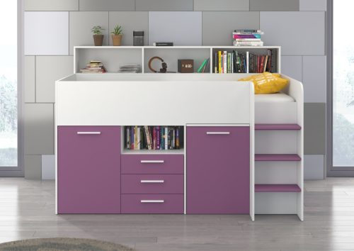 Neo galériaágy jobbos - Fehér - Levendula