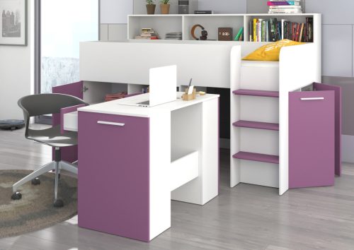 Neo galériaágy jobbos - Fehér - Levendula