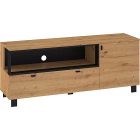 Vegas TV-állvány 2 ajtó - Artisan tölgy - Fekete
