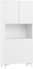 Megan 1 többfunkciós szekrény felhajtható asztallappal 3 ajtó - Fehér - Fényes fehér