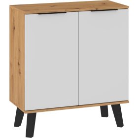 Sven komód 2 ajtó - Artisan tölgy - Fehér