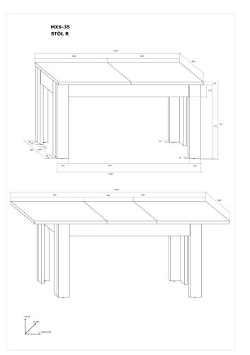 Maximus kihúzható étkezőasztal - Tobacco tölgy