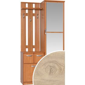   Barcelona 100 LUX előszoba szekrény tükörrel - Endgrain tölgy