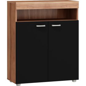   Max alacsony könyvespolc 2 ajtó - Wallis szilva - Fényes fekete