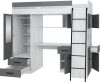 Level galériaágy jobbos - Fehér tölgy - Szürke