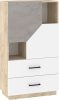 Pax 80 alacsony könyvespolc 2 ajtó 2 fiók - Endgrain tölgy - Fehér - Beton szürke