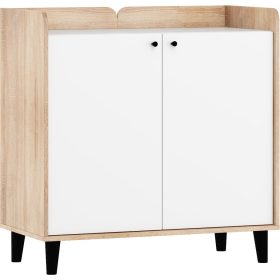   Dolce komód 2 ajtó - Világos Sonoma tölgy - Fényes fehér