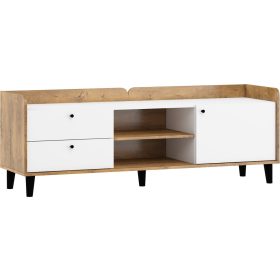   Dolce TV-állvány 1 ajtó 2 fiók - Burgundy tölgy - Fényes fehér