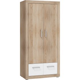   Viki gardróbszekrény 4 ajtó - Világos Sonoma tölgy - Fényes fehér